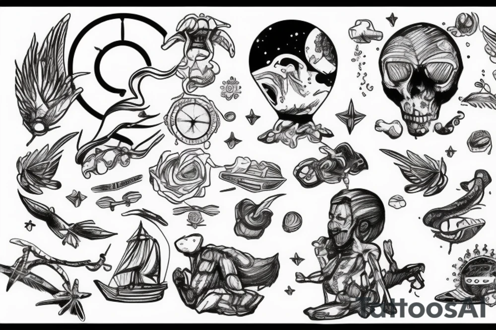 stranded human explorer lost tattoo idea