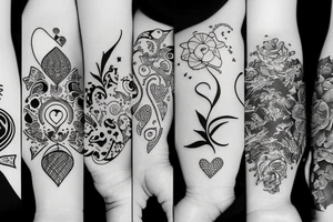 Friendship and love between four friends tattoo idea