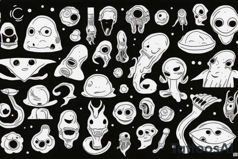 alien smoking and the smoke is the universe tattoo idea