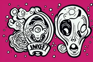 head of alien smoking and the smoke is the universe
also the universe should only be in the smoke tattoo idea
