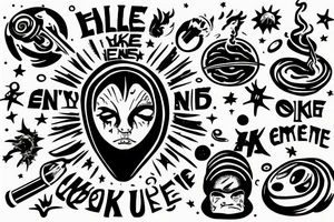 head of alien smoking and the smoke is the universe
also the universe should only be in the smoke tattoo idea