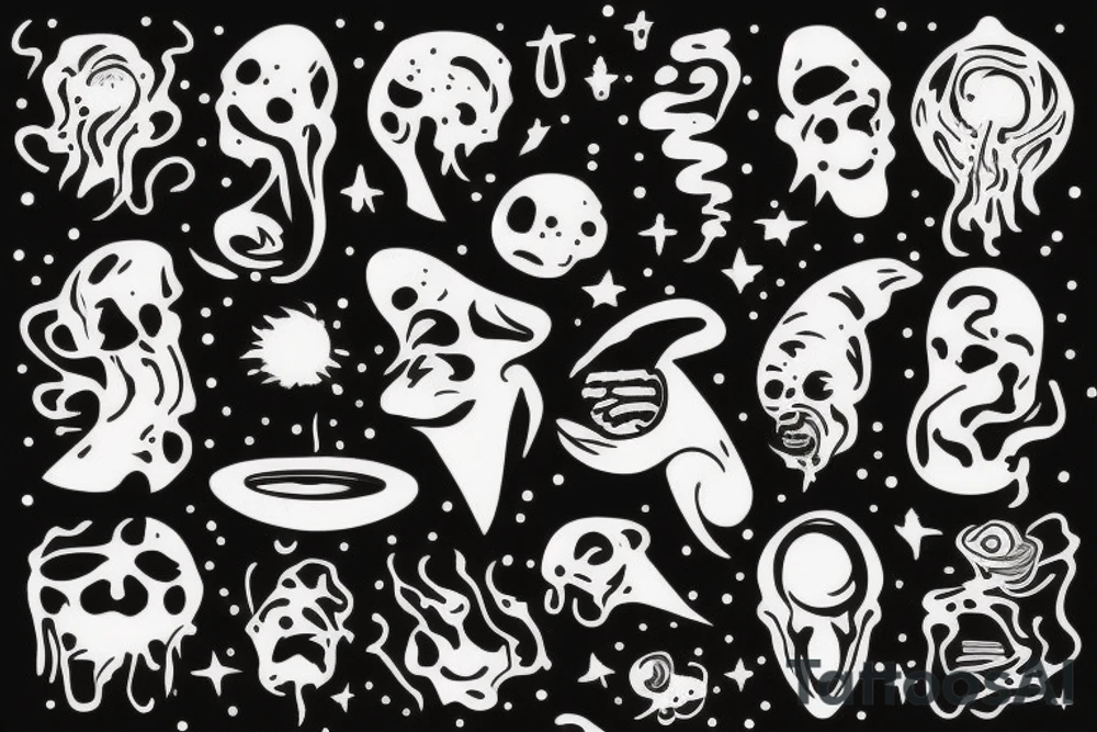head of alien smoking and the smoke is the universe
also the universe should only be in the smoke tattoo idea