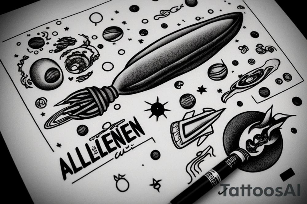 head of alien smoking and the smoke is the universe
also the universe should only be in the smoke tattoo idea