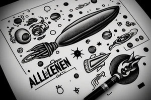 head of alien smoking and the smoke is the universe
also the universe should only be in the smoke tattoo idea