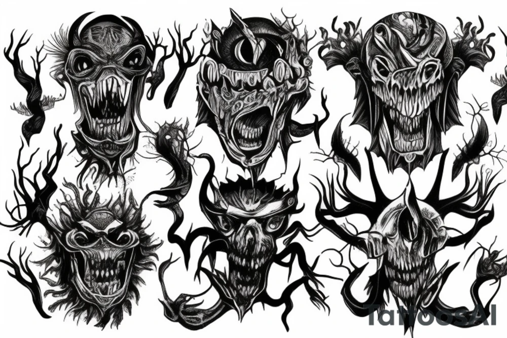 Terrifying monster tattoo idea