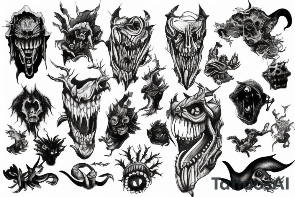 Terrifying monster tattoo idea