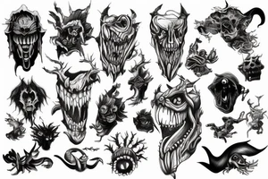 Terrifying monster tattoo idea