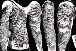Terrifying monster tattoo idea