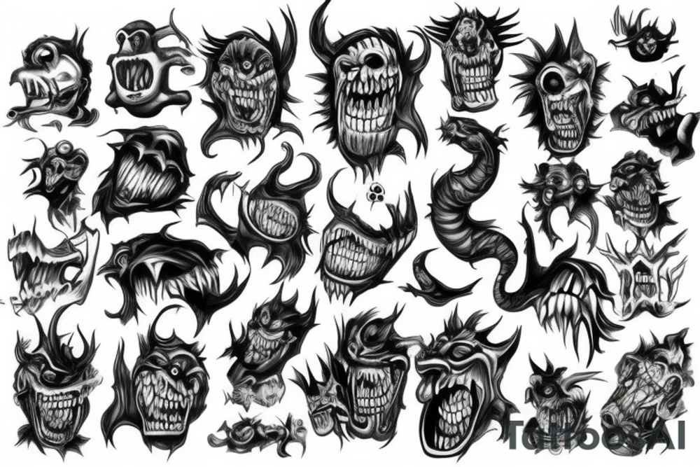 Terrifying monster tattoo idea