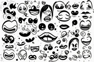 Smiling face tattoo idea