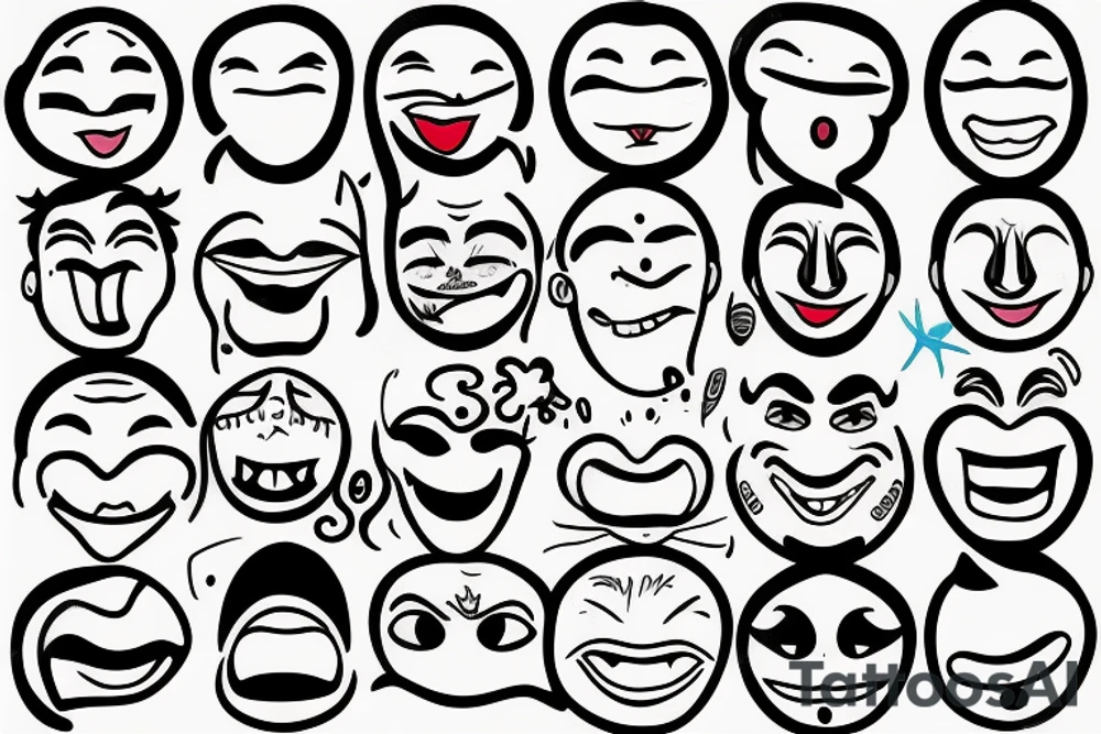Smiling face tattoo idea