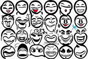 Smiling face tattoo idea