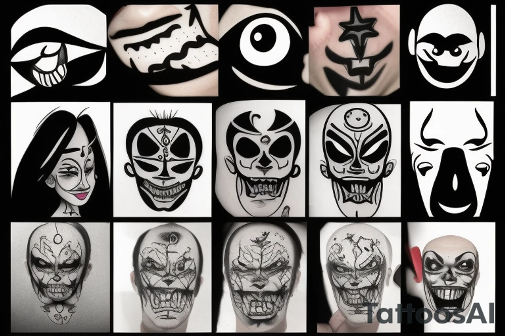 Scary face tattoo idea
