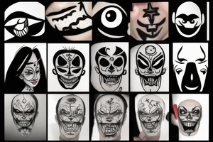 Scary face tattoo idea