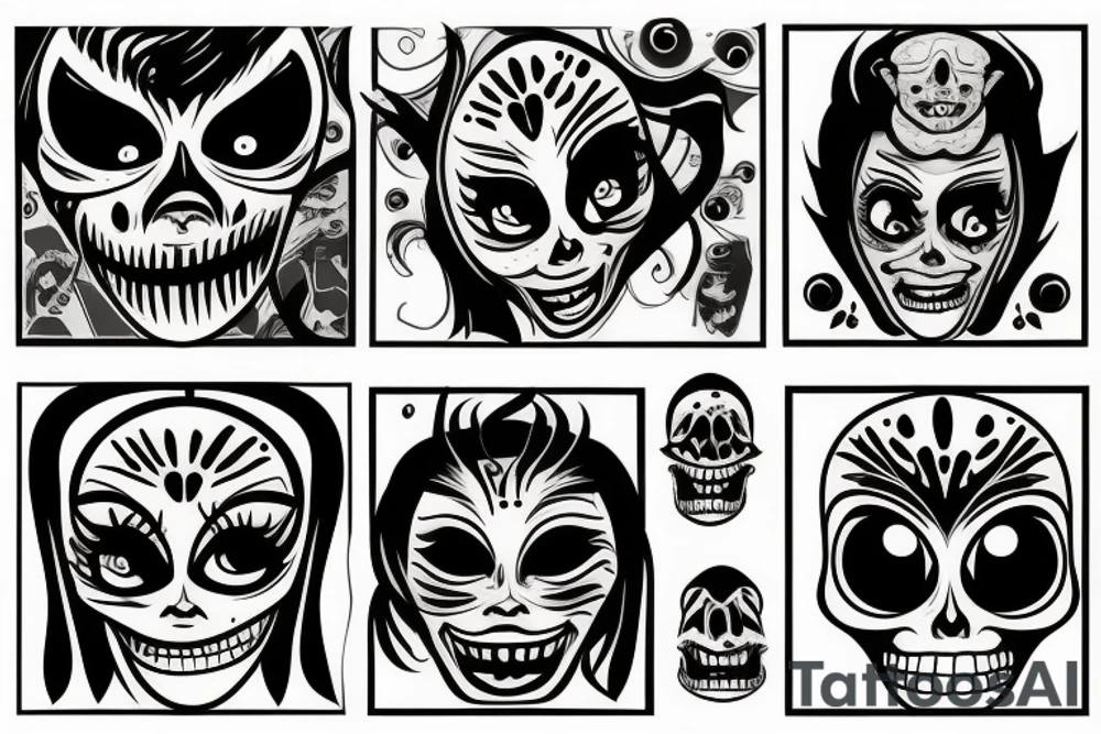 Scary face tattoo idea