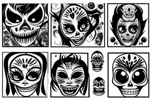 Scary face tattoo idea