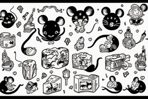 Little mouse with big cheese tattoo idea