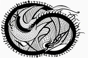 Enso circle, dragon eating its tail tattoo idea
