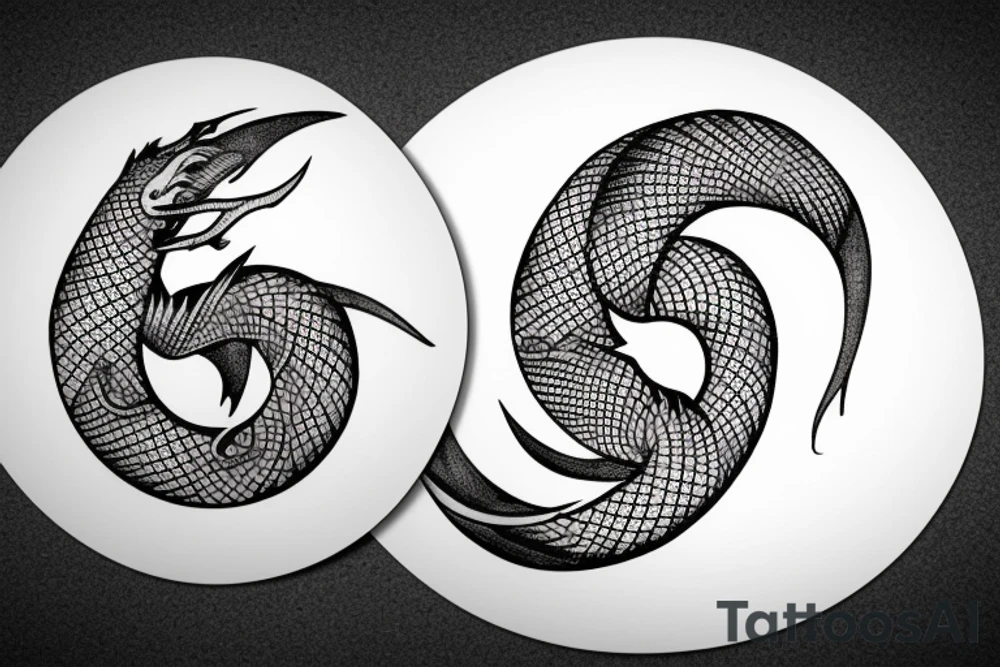 Enso circle, dragon eating its tail tattoo idea