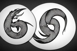 Enso circle, dragon eating its tail tattoo idea