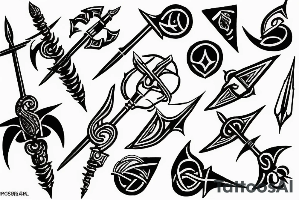 Trident spear tattoo idea