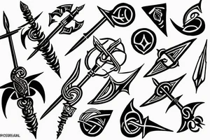 Trident spear tattoo idea