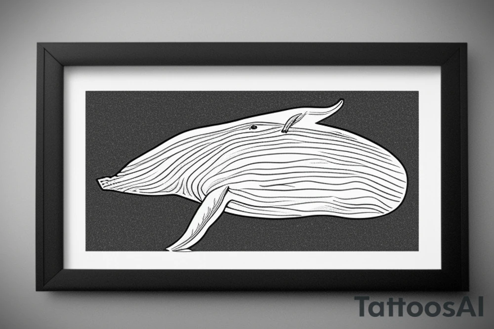 Humpback whale framed within a rectangle. tattoo idea