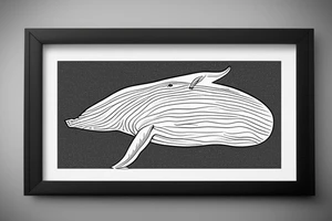 Humpback whale framed within a rectangle. tattoo idea
