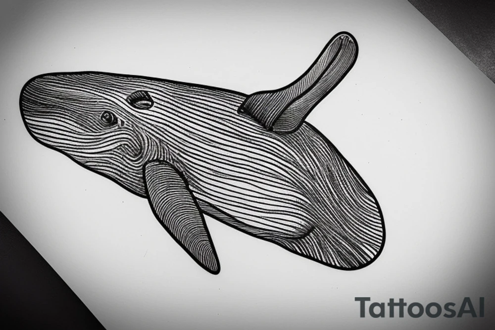 Humpback whale framed within a rectangle. tattoo idea