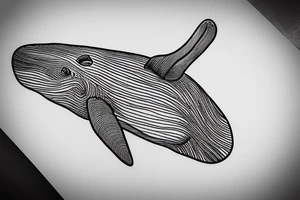 Humpback whale framed within a rectangle. tattoo idea