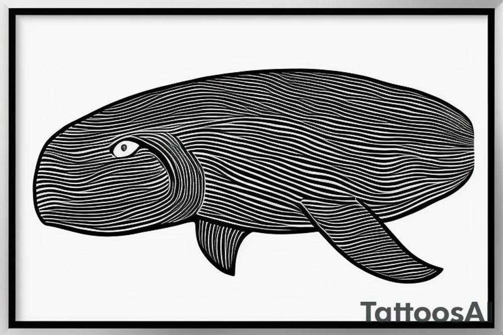 Humpback whale framed within a rectangle. tattoo idea