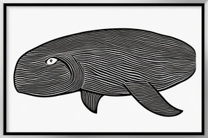 Humpback whale framed within a rectangle. tattoo idea