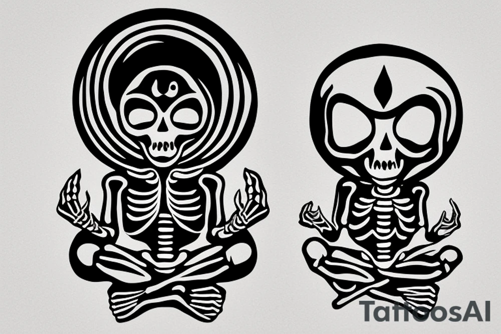 skeleton meditating simple
alien meditating simple tattoo idea