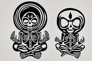 skeleton meditating simple
alien meditating simple tattoo idea