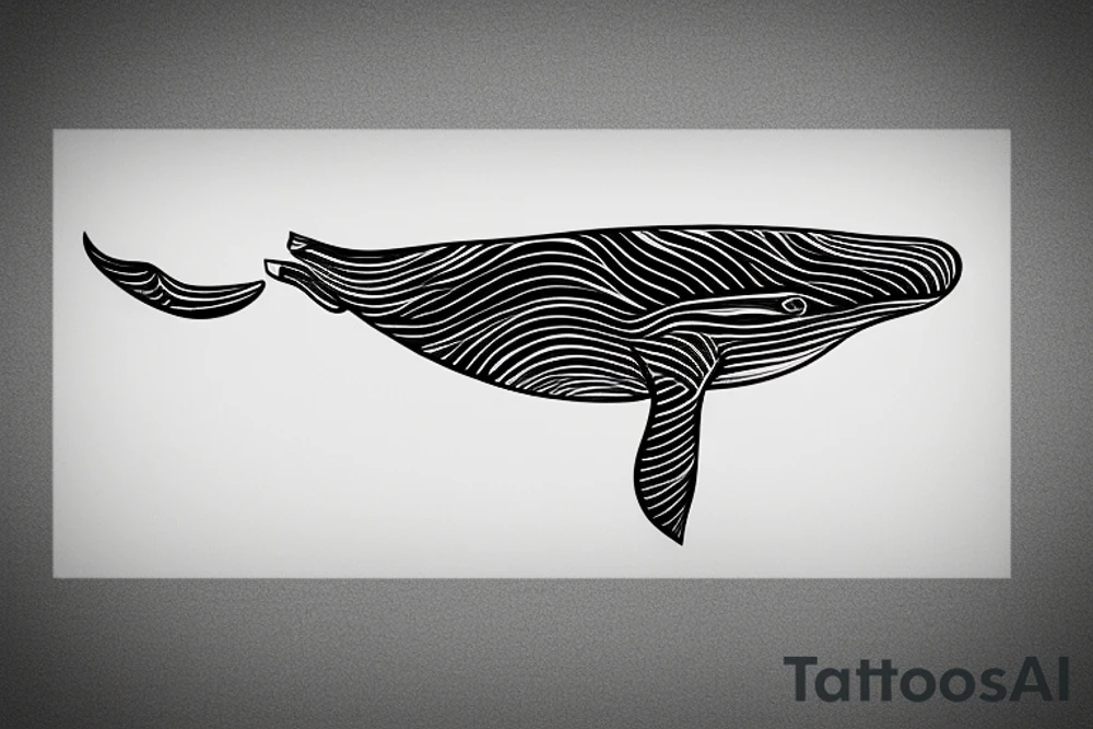 Humpback whale framed within a rectangle. tattoo idea