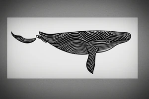 Humpback whale framed within a rectangle. tattoo idea