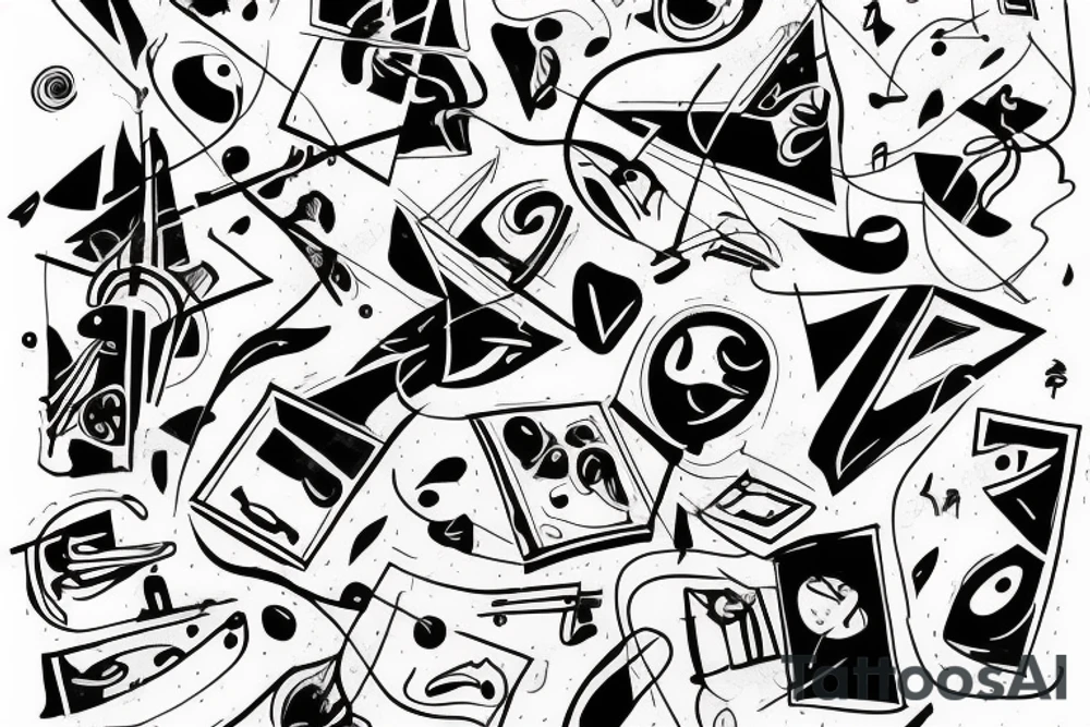 Abstraction on a falling man remembering life tattoo idea
