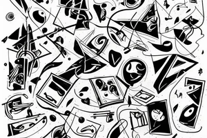 Abstraction on a falling man remembering life tattoo idea