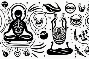 alien meditating simple symmetric tattoo idea