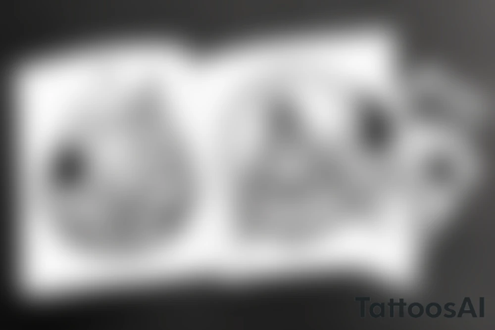 alien meditating simple symmetric tattoo idea