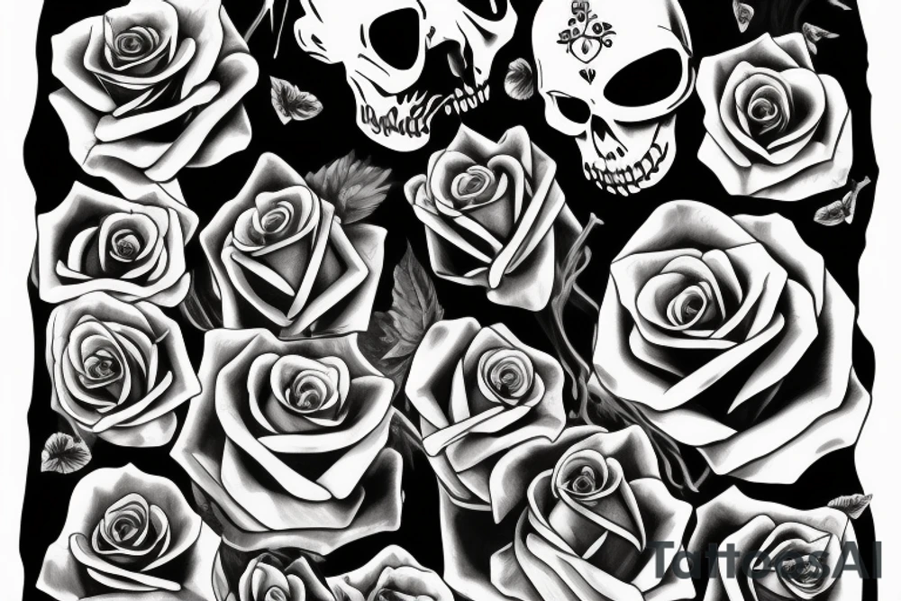 Grim reaper holding a black rose tattoo idea