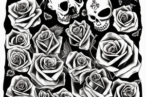 Grim reaper holding a black rose tattoo idea