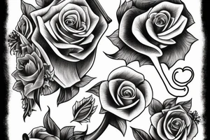 Grim reaper holding a black rose tattoo idea