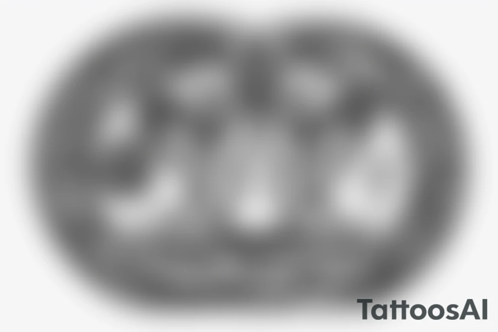 alien meditating simple symmetric tattoo idea