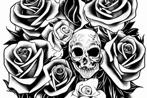 Grim reaper holding a black rose tattoo idea