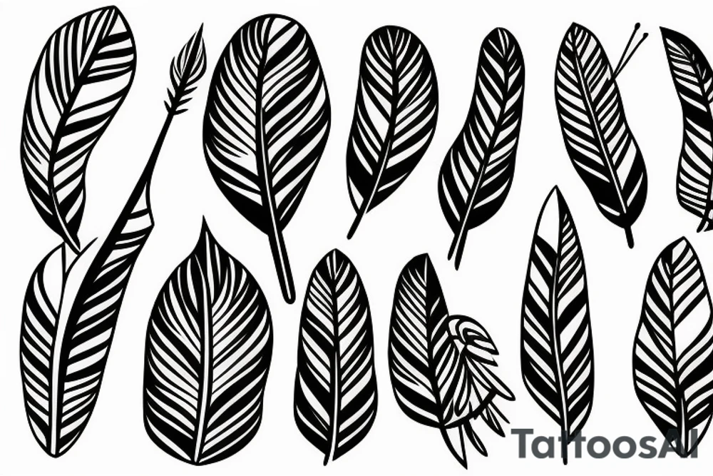 arrow feather connection tattoo idea