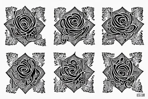 arabic calligraphy rose in word saudade tattoo idea