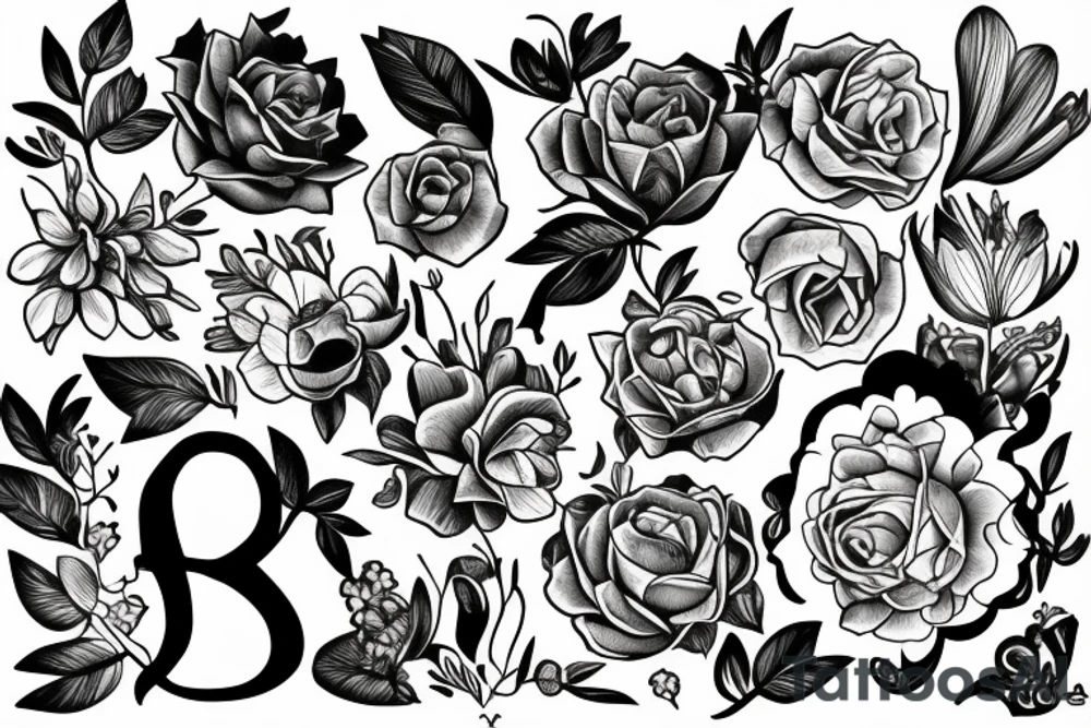 hugging myself and growing flowers tattoo idea
