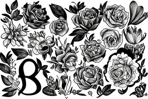 hugging myself and growing flowers tattoo idea