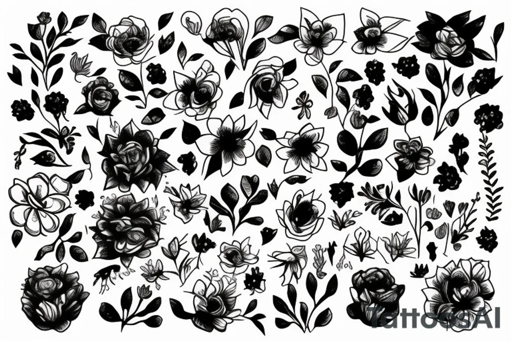 hugging myself and growing flowers tattoo idea